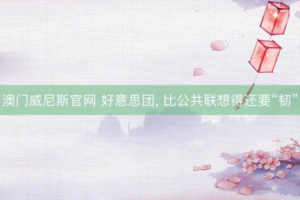 澳门威尼斯官网 好意思团， 比公共联想得还要“韧”
