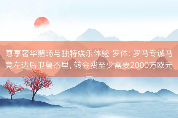 尊享奢华赌场与独特娱乐体验 罗体: 罗马专诚马竞左边后卫鲁杰里， 转会费至少需要2000万欧元
