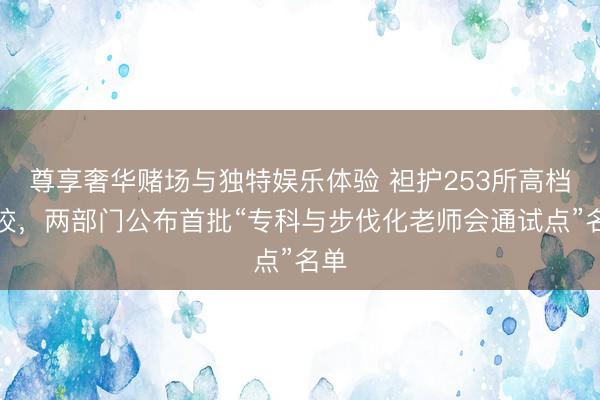 尊享奢华赌场与独特娱乐体验 袒护253所高档院校，两部门公布首批“专科与步伐化老师会通试点”名单