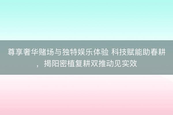 尊享奢华赌场与独特娱乐体验 科技赋能助春耕，揭阳密植复耕双推动见实效